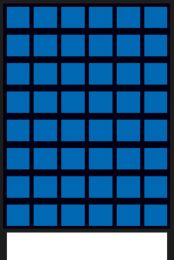 Stationäres Montageregal mit Sichtlagerkästen, einseitig, Anzahl Kästen: 48xGr. 4, BxTxH 1010x400x1510 mm