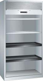 Lista Rollladenschrank, BxTxH 1000x580x1950 mm, 2 Verstellböden, 2 Auszugböden, RAL 5012, Rolllade grau, 58.402.010