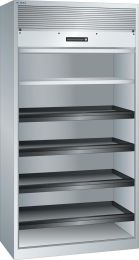 Lista Rollladenschrank, BxTxH 1000x580x1950 mm, 2 Verstellböden, 4 Auszugböden, RAL 5012, Rolllade grau, 58.403.010