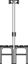 Doppelseitige Garderobenbank - Hakenleiste - mit Schuhrost - Edelstahl/Alu - TxH 725x1650 mm - Länge 1015 /1500 /2000 mm