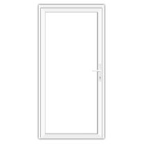 Aluminium – Nebentür – Ganzglas – innenöffnend – weiß