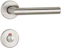 HERMAT Drückergar. 1802 Basic 02 Bad mit Rosetten, Edelstahl matt