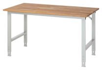 Arbeitstisch, Grundtisch, stufenlos manuell höhenverstellbar, Platte Buche, BxTxH 2000x800x760-1080 mm, RAL 7035