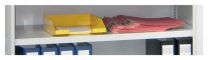 Einlegeboden für Schrank BxT 1500x500 mm, 30 mm stark, inkl. 4 Bodenträgern, RAL 7035
