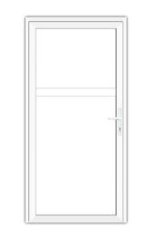 Aluminium – Nebentür – 1/3 Glas – 2/3 Füllung – innenöffnend – weiß