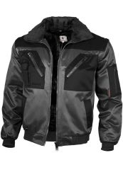 Qualitex - Pilotenjacke zweifarbig schwarz-rot/schwarz-grau/marineblau-royalblau/grau-schwarz