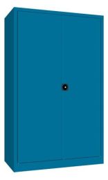 Flügeltürenschrank, Vollblechtüren, 4 verzinkte Böden, BxTxH 1200x600x1950 mm, RAL 5010