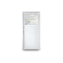 EcoLine Nebeneingangstür 2-fach-Verglasung - Profil 60 mm - 1/3 Milchglas - 2/3 Füllung - weiß - außenöffnend
