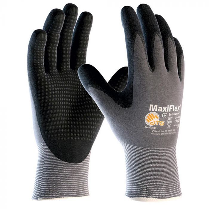 12x ATG Nylon-Strickhandschuh 34-844 MaxiFlex Endurance mit Noppen - Größen  7 - 11 - online kaufen bei