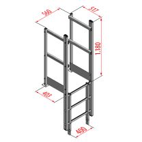 HYMER Ausstieg schmal mit Handlauf, Alu (0054054)