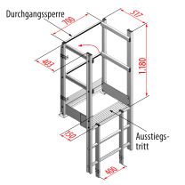 HYMER Ausstieg breit mit Handlauf, Alu (0054055)