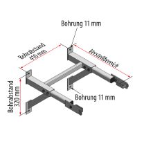 HYMER Wandkonsole, verstellbar 300-400 mm, Alu (0055021)