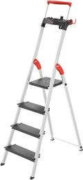 Hailo L100 TopLine, Alu-Sicherheits-Stehleiter, 4 Stufen