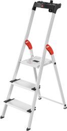Hailo L80 ComfortLine, Alu-Sicherheits-Stehleiter, 3 Stufen