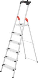Hailo L80 ComfortLine, Alu-Sicherheits-Stehleiter, 6 Stufen