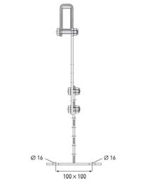 Zarges Wandhalter verstellbar, Edelstahl V4A (44251) Wandabstand 275 - 375 mm