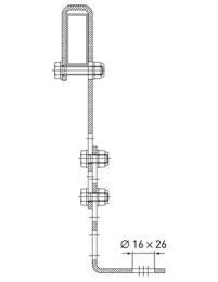Zarges Wandhalter verstellbar, Edelstahl V4A (44252) Wandabstand 200 - 275 mm