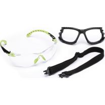 3M Schutzbrille Solus 1000-Set, klar, Bügelbrille, schwarz-grün