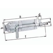GAH Bolzenriegel Länge 180 mm Breite 70 mm Stahl feuerverzinkt Ausschub 49 mm