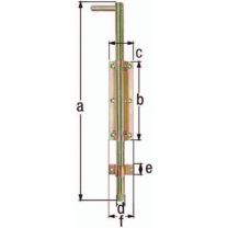 GAH Bolzen-Stangenriegel Länge 400 mm Breite 57 mm Stahl galvanisch gelb verzinkt Ausschub 120 mm