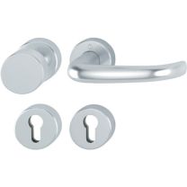 HOPPE Feuerschutzgarnitur San Francisco FS-E58/42H/42HS/1301 Edelstahl F69 D/K für Türstärke 40-65 mm PZ rund DIN links / rechts