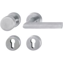 HOPPE Feuerschutzgarnitur Amsterdam FS-E58/42H/42HS/1400 Edelstahl F69 D/K für Türstärke 40-65 mm PZ rund DIN links / rechts