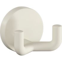 HEWI Doppelhaken 477.90B025 doppelt Ausladung 43,5 mm Polyamid 99 reinweiß matt Ø 50 mm
