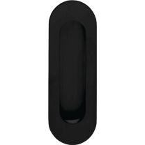 INTERSTEEL Schiebetürmuschel 4476 Edelstahl schwarz oval blind Länge 120 mm Breite 40 mm