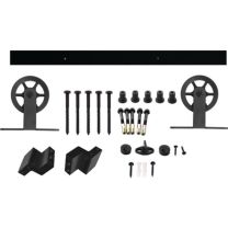 INTERSTEEL Schiebesystem 450120 100 kg 2000 mm schwarz Holztüren 38-40 mm Komplettset Wandbefestigung