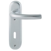 HOPPE Kurzschildgarnitur Tôkyô 1710/273KP Aluminium F1 OB abgerundet Drückergarnitur