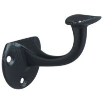DENI Handlaufträger Gusseisen schwarz lackiert Durchmesser Wandplatte 53 mm gewölbte Auflage
