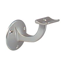 DENI Handlaufträger Aluminium silberfarbig eloxiert Durchmesser Wandplatte 53 mm gewölbte Auflage