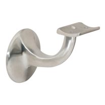 DENI Handlaufträger Edelstahl matt Durchmesser Wandplatte 55 mm gewölbte Auflage