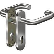 OGRO Kurzschildgarnitur CORE 8100 8 mm / 7051K WC 78MM ER Edelstahl ER WC abgerundet Drückergarnitur
