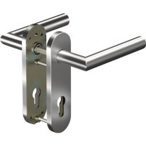 OGRO Feuerschutzgarnitur 8906/7051K Edelstahl ER D/D für Türstärke 38 - 63 mm PZ abgerundet DIN links / rechts