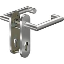 OGRO Feuerschutzgarnitur 8907/3020/7051K Edelstahl ER D/K für Türstärke 38 - 63 mm PZ abgerundet DIN links / rechts