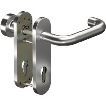OGRO Feuerschutzgarnitur 8100/3020/7051K Aluminium AL D/K für Türstärke 38 - 63 mm PZ abgerundet DIN links / rechts