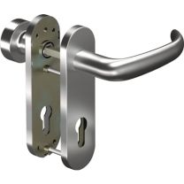 OGRO Feuerschutzgarnitur 8999/3020/7051K Aluminium AL D/K für Türstärke 38 - 63 mm PZ abgerundet DIN links / rechts