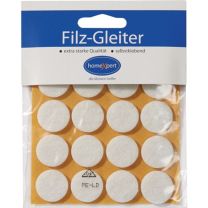 JeCo Filzgleiter 17 mm Filz weiß selbstklebend 16 St./SB-Karte