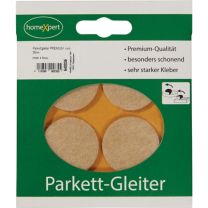 JeCo Parkettgleiter Premium 35 mm Filz natur rund selbstklebend