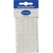 JeCo Schutzpuffer Clear 10 mm Kunststoff transparent Quadrat selbstklebend