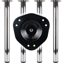 BMB Tischbein-Set Edelstahl-Effekt 60 mm Höhe 710 mm Innensechskant Befestigung