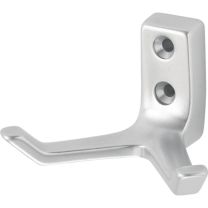 HERMETA Mantelhaken 0033 zweifach Ausladung 55 mm Aluminium silberfarbig eloxiert Höhe 43 mm