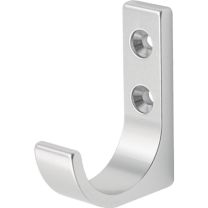 HERMETA Mantelhaken 0149 einfach Ausladung 51,5 mm Aluminium silberfarbig eloxiert Höhe 65 mm