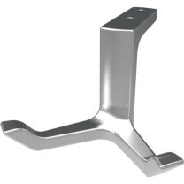 HERMETA Decken-Mantelhaken 0200 zweifach Ausladung 87 mm Aluminium silberfarbig eloxiert Höhe 49 mm