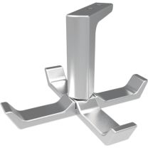 HERMETA Decken-Mantelhaken 0201 vierfach Ausladung 83 mm Aluminium silberfarbig eloxiert Höhe 55 mm