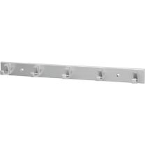 HERMETA Handtuchhakenleiste 5 Haken Höhe 35 mm Länge 360 mm Aluminium silberfarbig eloxiert Ausladung 33,5 mm
