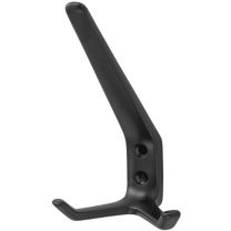 HERMETA Huthaken 0032 2 Haken Ausladung 89 mm Aluminium kunststoffbeschichtet schwarz Höhe 127 mm