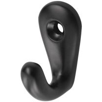 HERMETA Handtuchhaken 0557 1 Haken Höhe 36 mm Aluminium schwarz kunststoffbeschichtet Ausladung 27 mm