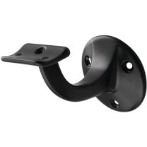 HERMETA Handlaufträger 3500 Aluminium kunststoffbeschichtet schwarz Durchmesser Wandplatte 56 mm gewölbte Auflage